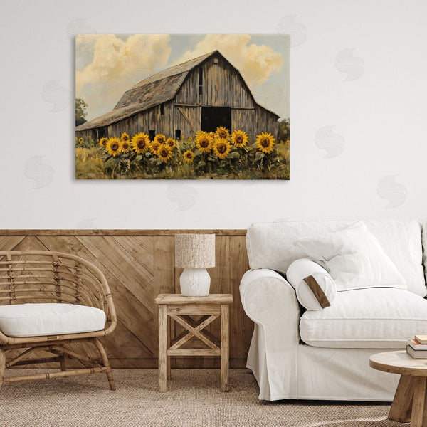 Stupell Industries Franklyn Gregory | Barn In Sunflower Field Wall Art