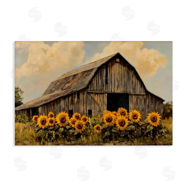 stupell industries Franklyn Gregory | Barn In Sunflower Field Wall Art