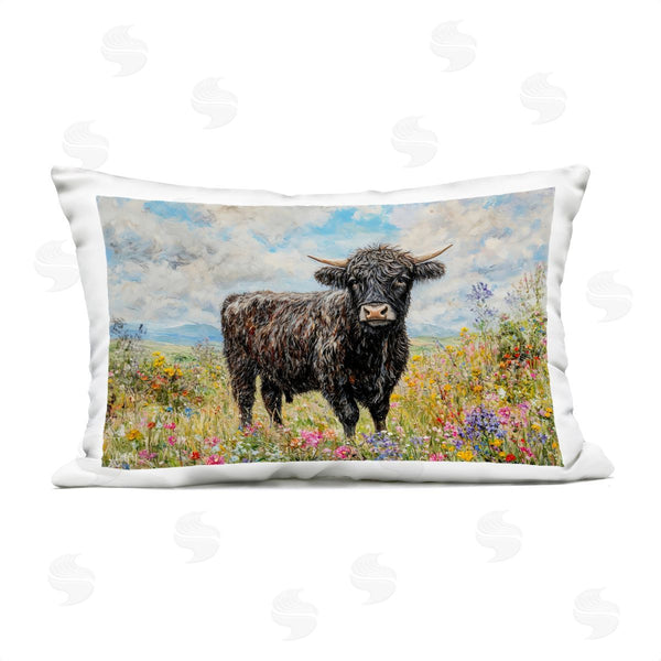 Stupell Industries Franklyn Gregory | Belted Galloway In Meadow Printed Throw Pillow