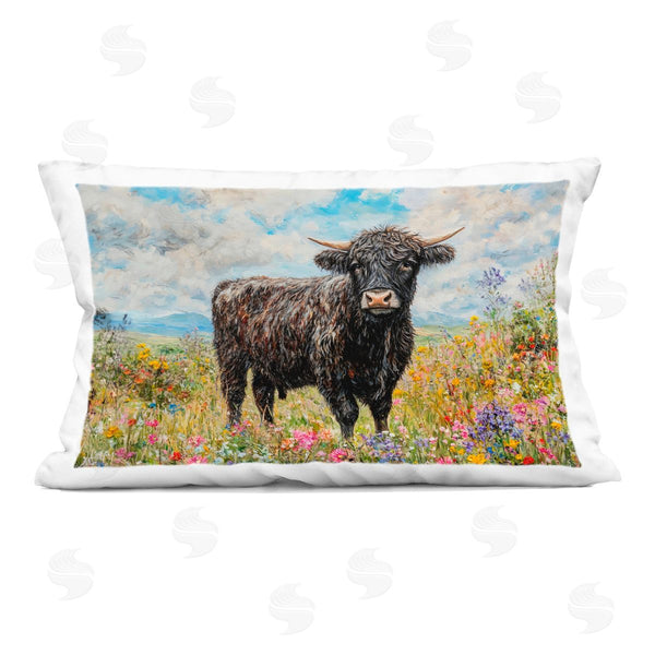 stupell industries Franklyn Gregory | Belted Galloway in Meadow Printed Throw Pillow
