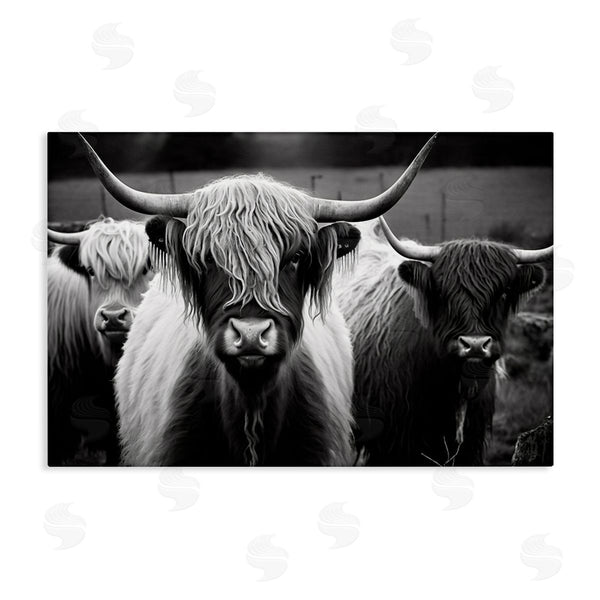 stupell industries Franklyn Gregory | Black & White Highland Cows