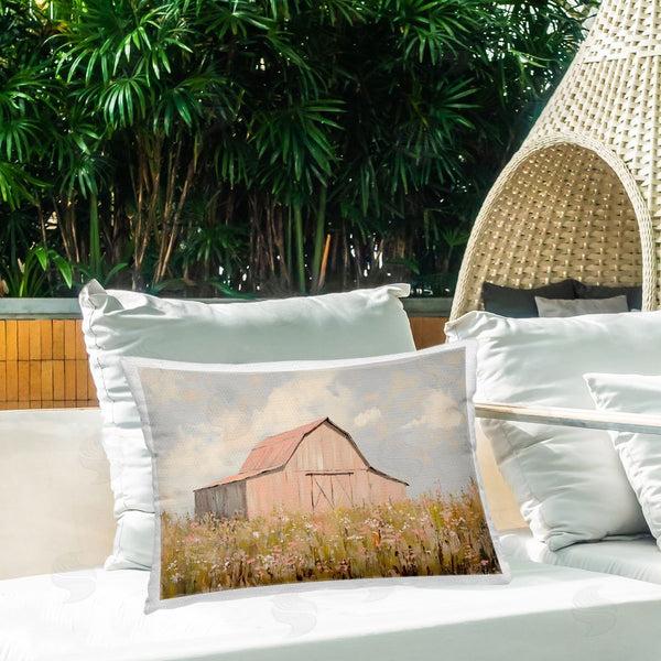 Stupell Industries Franklyn Gregory | Blush Pink Barn Printed Throw Pillow
