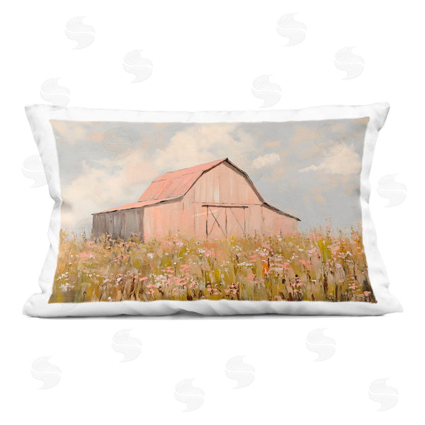 stupell industries Franklyn Gregory | Blush Pink Barn Printed Throw Pillow