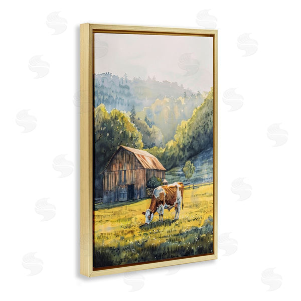 Stupell Industries Franklyn Gregory | Brown Spotted Cow Grazing