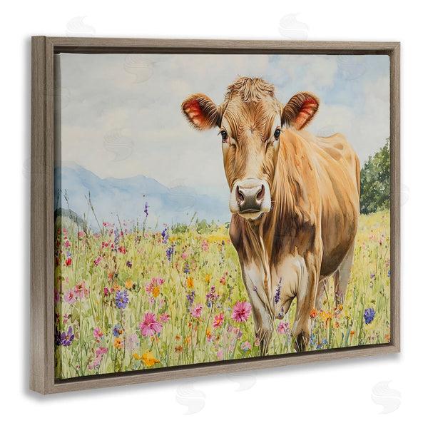 Stupell Industries Franklyn Gregory | Brown Swiss Cow In Meadow