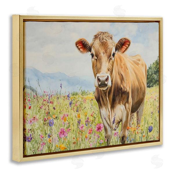Stupell Industries Franklyn Gregory | Brown Swiss Cow In Meadow