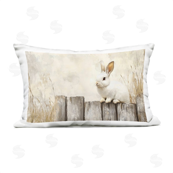 Stupell Industries Franklyn Gregory | Bunny On The Fence Printed Throw Pillow