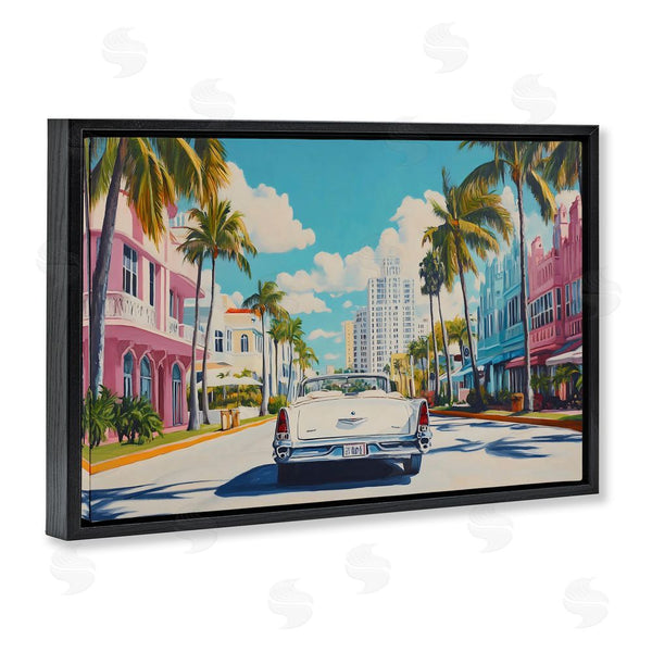 Stupell Industries Franklyn Gregory | Classic Car In Tropical Town Wall Art