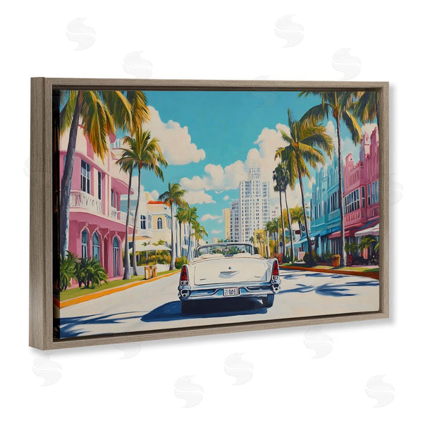 Stupell Industries Franklyn Gregory | Classic Car In Tropical Town Wall Art