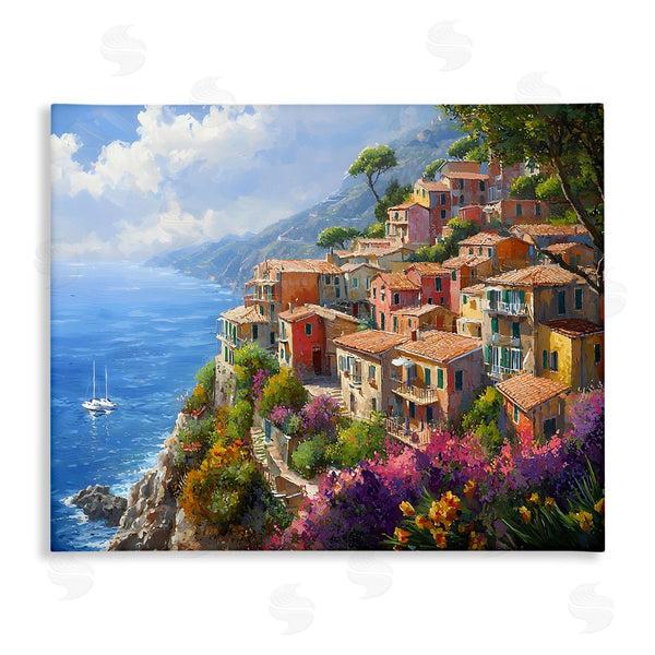 stupell industries Franklyn Gregory | Coastal Seaside Village View Wall Art