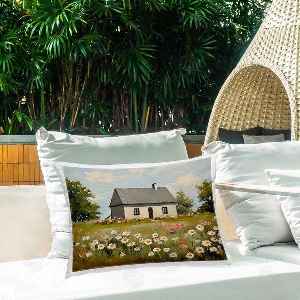 Stupell Industries Franklyn Gregory | Cottagecore Daisy Field Printed Throw Pillow