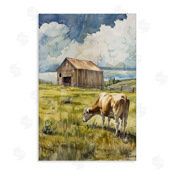 stupell industries Franklyn Gregory | Cow in Vast Field