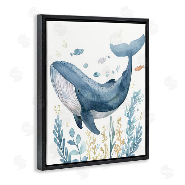 Stupell Industries Franklyn Gregory | Curved Blue Whale Wall Art