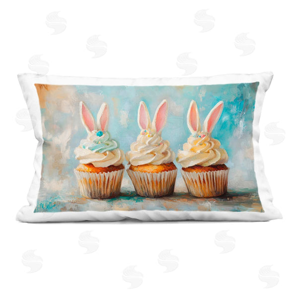 stupell industries Franklyn Gregory | Festive Bunny Ear Cupcakes Printed Throw Pillow
