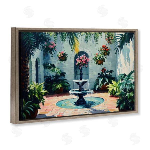 Stupell Industries Franklyn Gregory | Floral Fountain Courtyard Wall Art