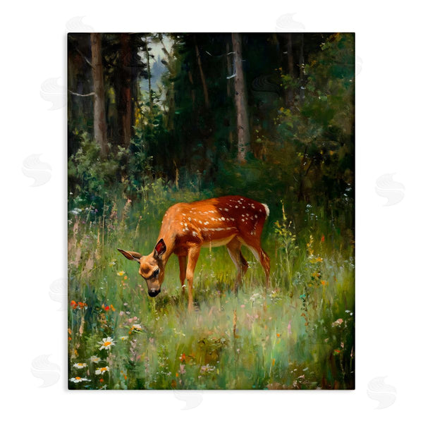 stupell industries Franklyn Gregory | Grazing Deer at Forest Glen Wall Art