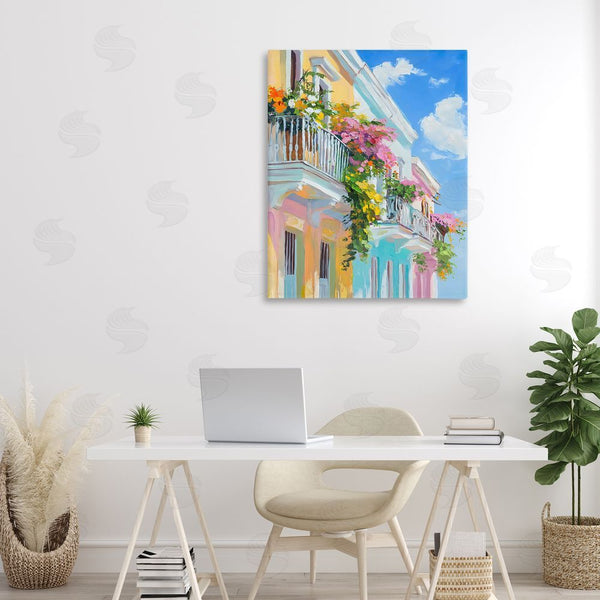 Stupell Industries Franklyn Gregory | Hanging Flowers Balcony Wall Art