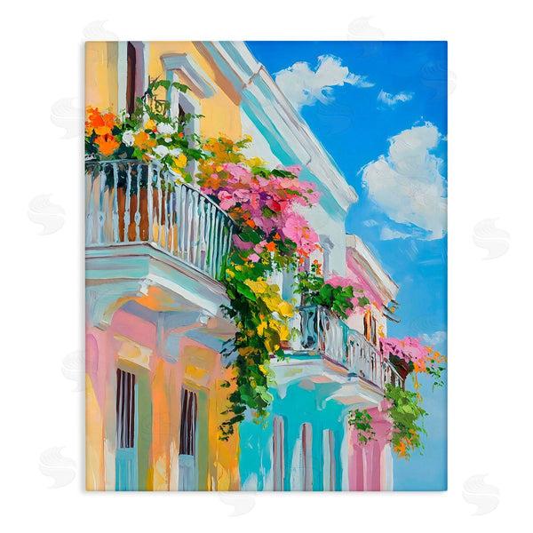 stupell industries Franklyn Gregory | Hanging Flowers Balcony Wall Art