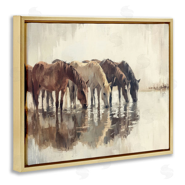 Stupell Industries Franklyn Gregory | Herd Of Horses Drinking