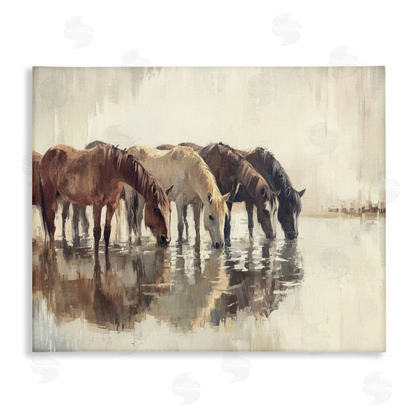 stupell industries Franklyn Gregory | Herd Of Horses Drinking