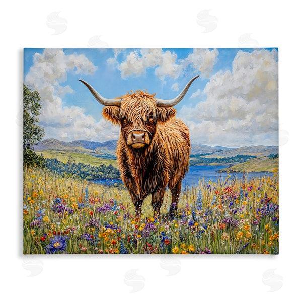 stupell industries Franklyn Gregory | Highland Cattle in Summer Meadow