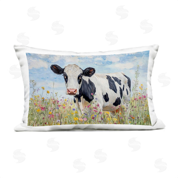 Stupell Industries Franklyn Gregory | Holstein Cow In Meadow Printed Throw Pillow