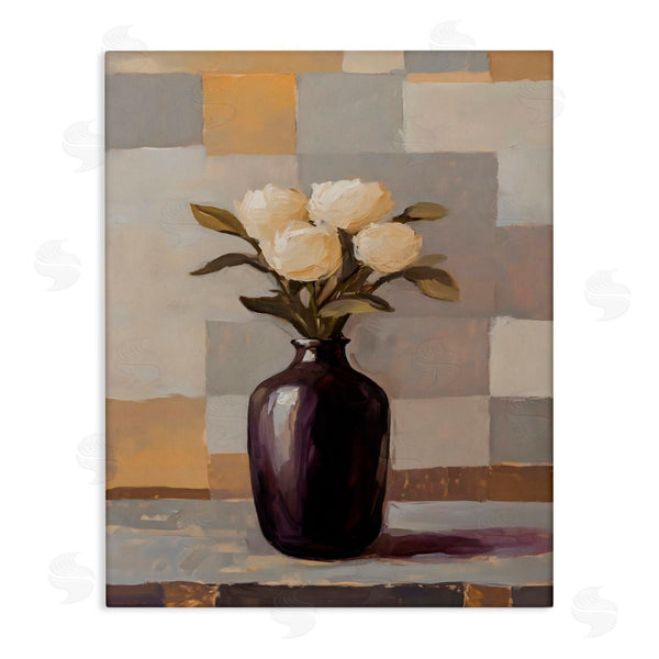 stupell industries Franklyn Gregory | Luxe White Roses in Vase Wall Art