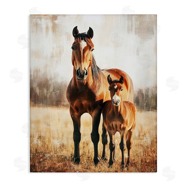 stupell industries Franklyn Gregory | Mare And Foal Portrait