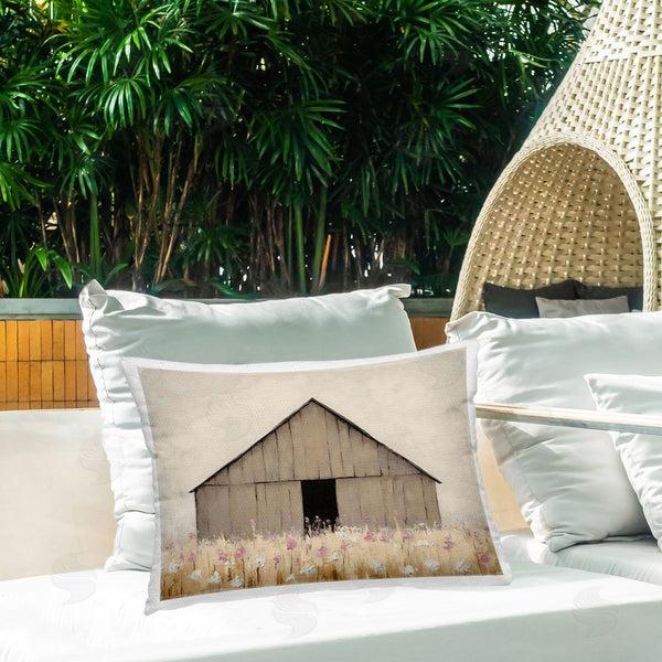 Stupell Industries Franklyn Gregory | Muted Barn In Meadow Printed Throw Pillow