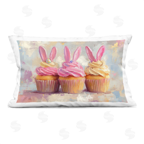 stupell industries Franklyn Gregory | Pastel Bunny Ear Cupcakes Printed Throw Pillow