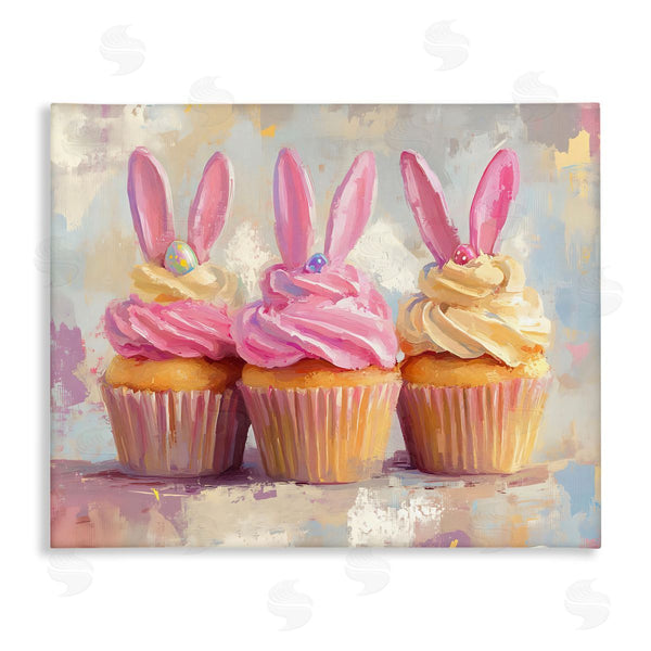 stupell industries Franklyn Gregory | Pastel Bunny Ear Cupcakes