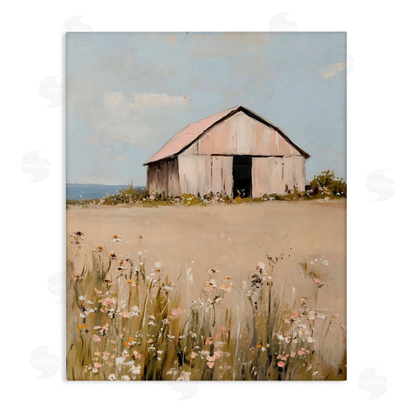 stupell industries Franklyn Gregory | Pretty Pink Barn Landscape Wall Art