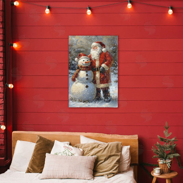 Stupell Industries Franklyn Gregory | Santa & Snowman Friend Wall Art