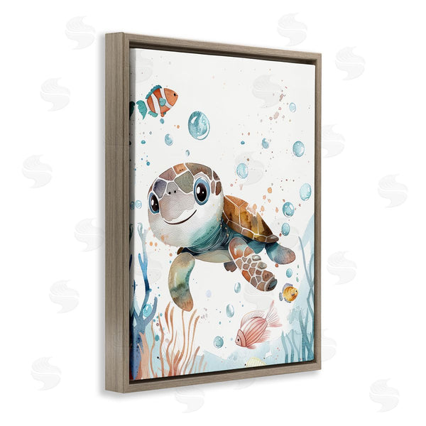 Stupell Industries Franklyn Gregory | Smiling Baby Turtle Wall Art