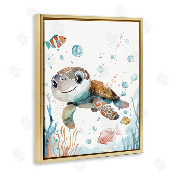 Stupell Industries Franklyn Gregory | Smiling Baby Turtle Wall Art