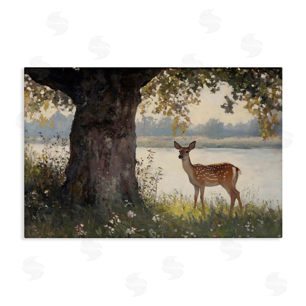 stupell industries Franklyn Gregory | Spotted Doe by Lake Wall Art