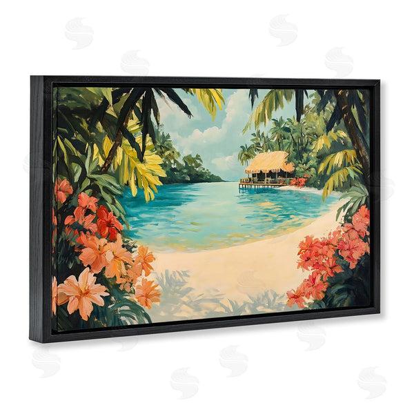 Stupell Industries Franklyn Gregory | Tropical Bungalow Lagoon Wall Art