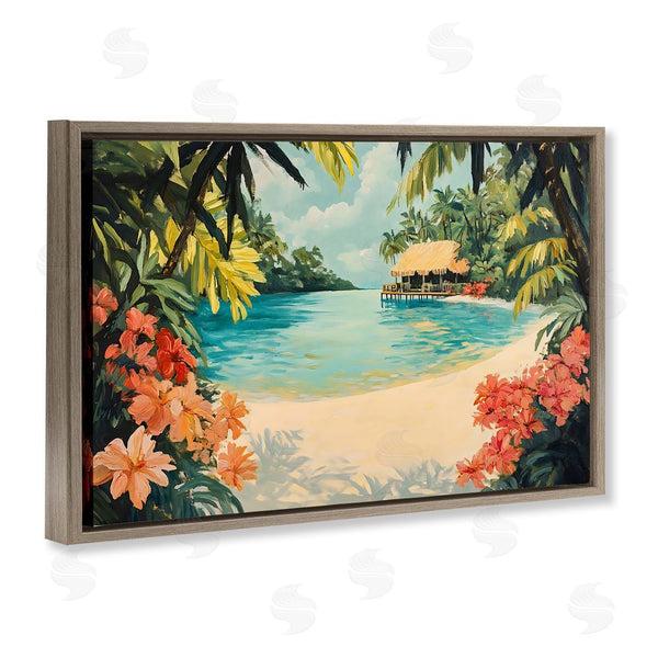 Stupell Industries Franklyn Gregory | Tropical Bungalow Lagoon Wall Art