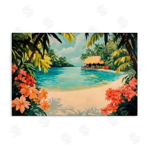stupell industries Franklyn Gregory | Tropical Bungalow Lagoon Wall Art