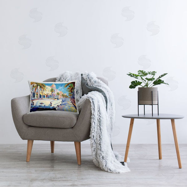 Stupell Industries Franklyn Gregory | Vintage Convertible Boulevard Printed Throw Pillow
