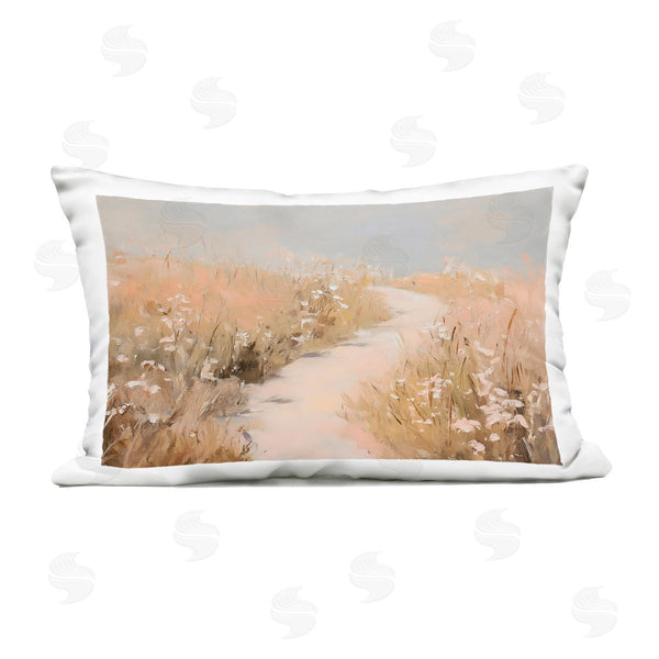 Stupell Industries Franklyn Gregory | White Wildflower Path Printed Throw Pillow