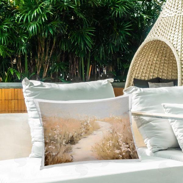 Stupell Industries Franklyn Gregory | White Wildflower Path Printed Throw Pillow