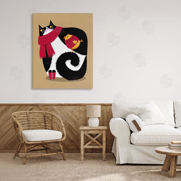 Stupell Industries Gabriela Avila | Whimsical Autumn Cat & Bird