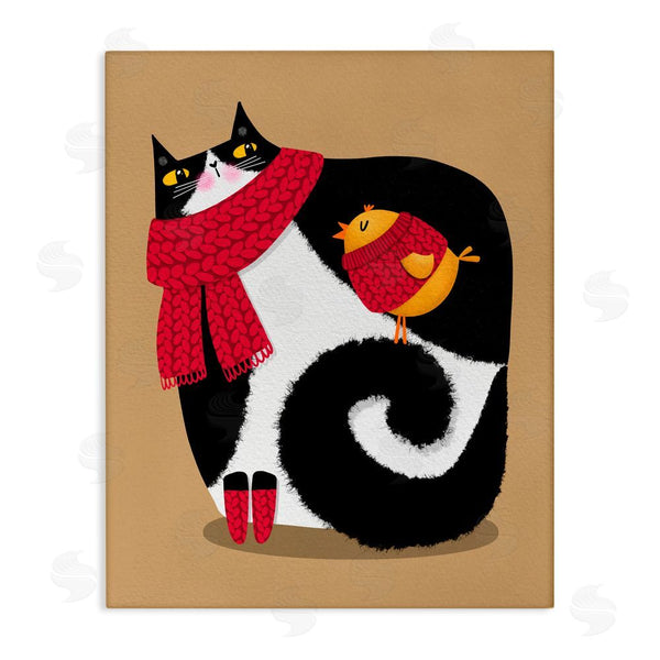 stupell industries Gabriela Avila | Whimsical Autumn Cat & Bird