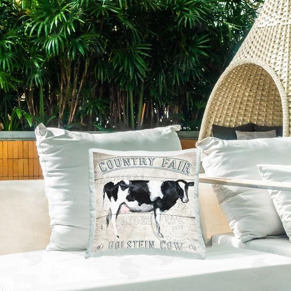 Stupell Industries Gail Fraser | Country Fair Cow Printed Throw Pillow