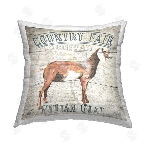 Stupell Industries Gail Fraser | Country Fair Goat Printed Throw Pillow