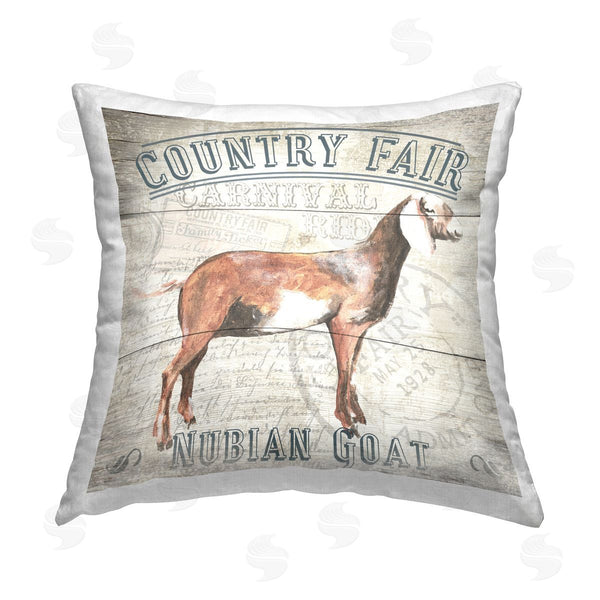 stupell industries Gail Fraser | Country Fair Goat Printed Throw Pillow