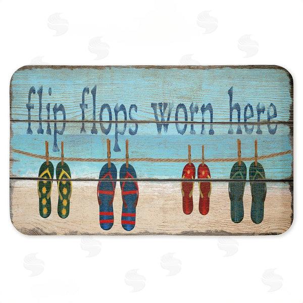 stupell industries Gail Fraser | Flip Flops Worn Here Beach Greeting Anti-Fatigue Mat