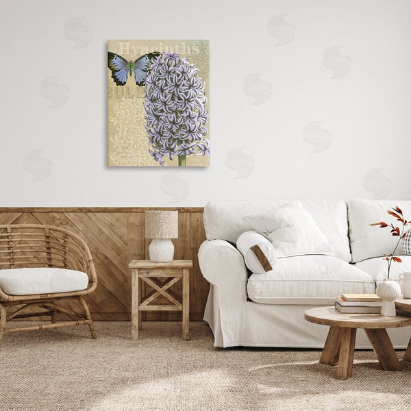Stupell Industries Gail Fraser | Hyacinth Pattern & Butterfly Wall Art