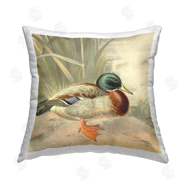 stupell industries Gail Fraser | Mallard Duck Scene Printed Throw Pillow